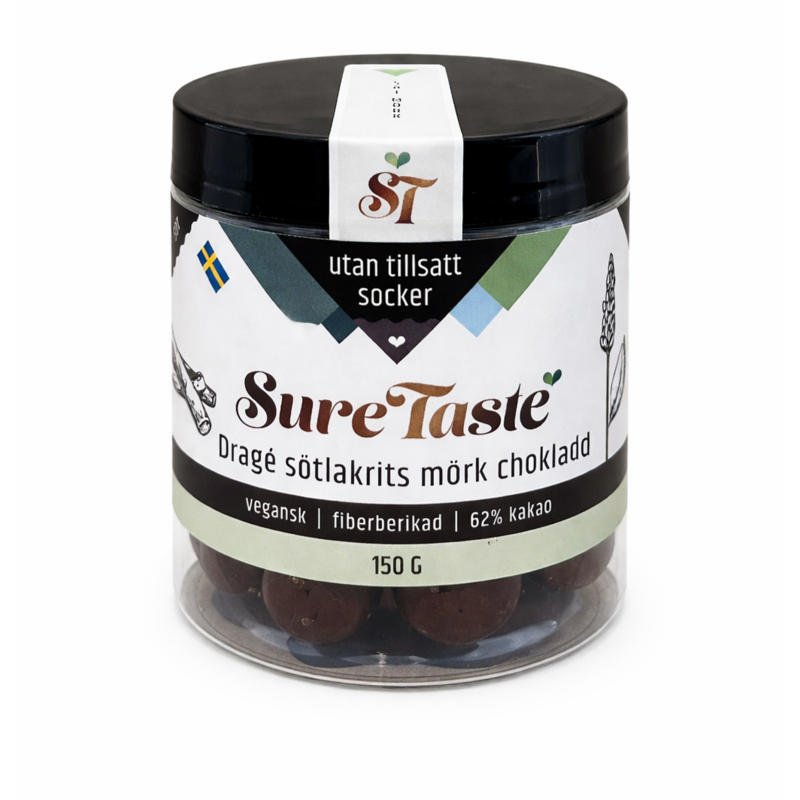 Sure Taste Sötlakrits Mörk Choklad 150 g