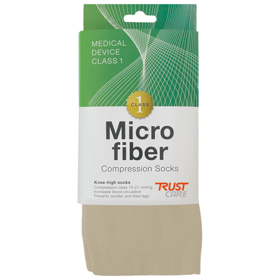 Trust Care Microfiber Compression Socks Beige S