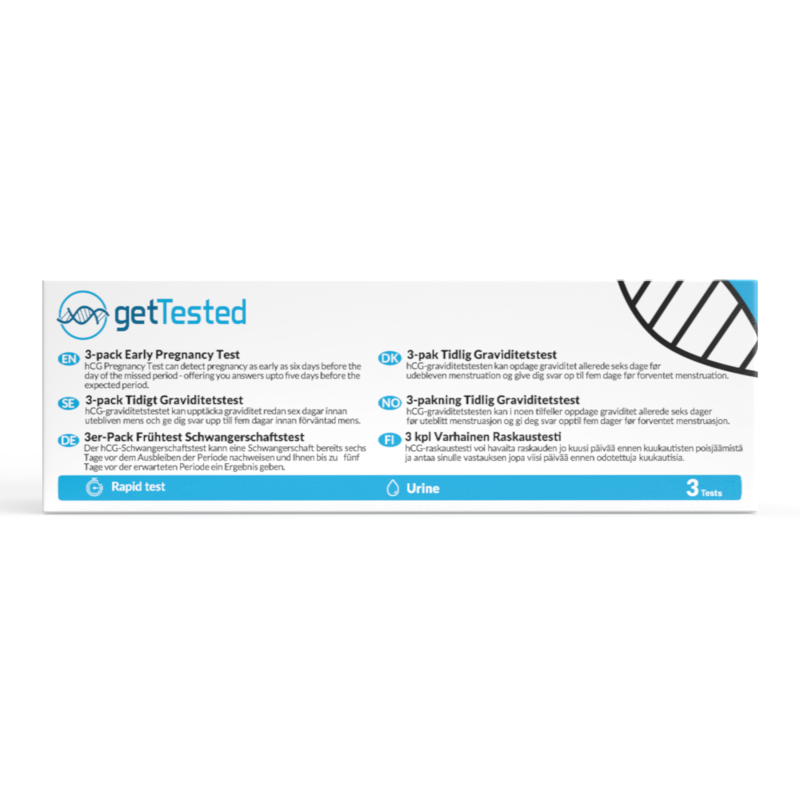 GetTested Tidigt Graviditetstest 3-pack