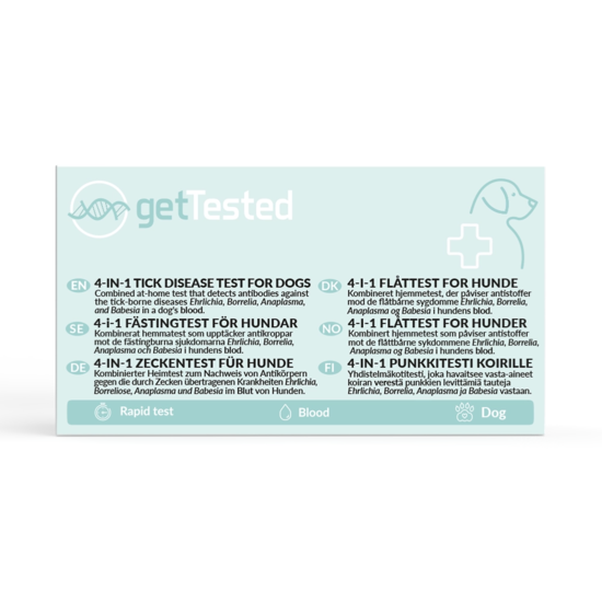GetTested 4-i-1 Fästingtest för Hundar