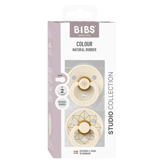 BIBS Studio Colour Noor Latex Size 2 Ivory Gold 2-pack
