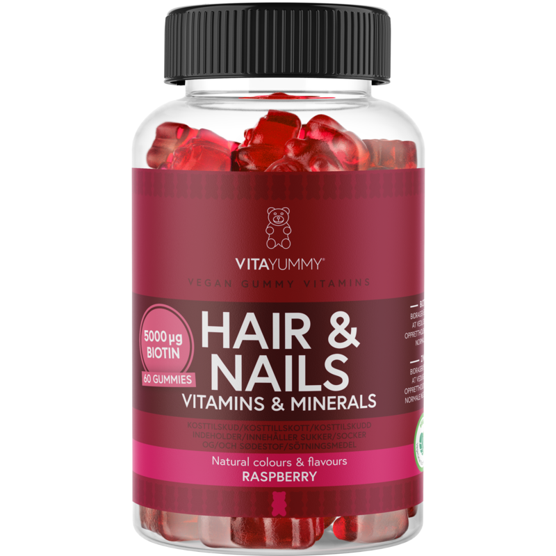 VitaYummy Hair & Nails Raspberry 60 gummies
