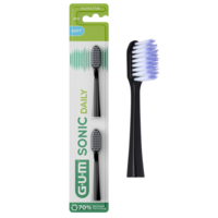 GUM Sonic Daily Batteritandborste Refill Soft Svart 2 st