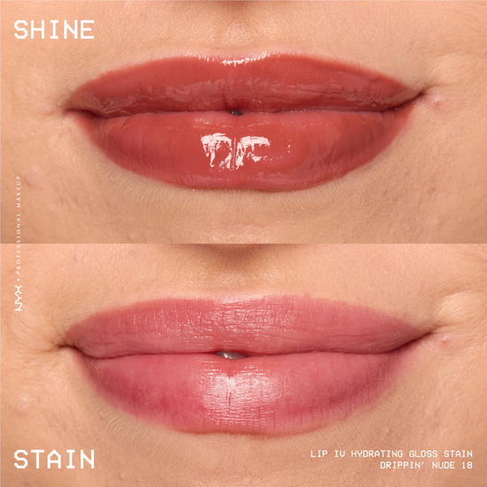 NYX Professional Makeup Lip I.V. Hydrating Gloss Stain Lip gloss 18 Drippin' Nude 5 ml