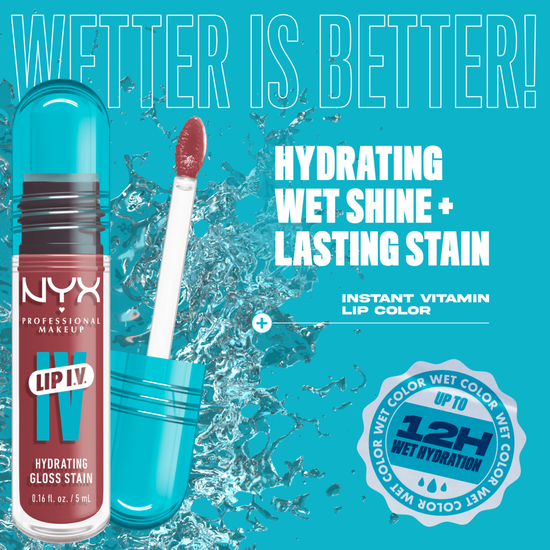 NYX Professional Makeup Lip I.V. Hydrating Gloss Stain Lip gloss 18 Drippin' Nude 5 ml