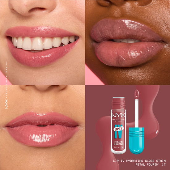 NYX Professional Makeup Lip I.V. Hydrating Gloss Stain Lip gloss 17 Petal Pourin 5 ml