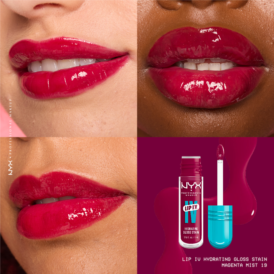 NYX Professional Makeup Lip I.V. Hydrating Gloss Stain Lip gloss 19 Magenta Mist 5 ml