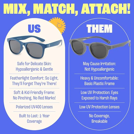 Baby Sunnies Kids Sunglasses Navy Blue 3-8 år 