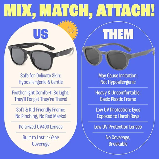 Baby Sunnies Kids Sunglasses Black 3-8 år 
