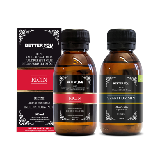 Better You Kallpressad Svartkumminolja EKO 100 ml & Ricinolja Kallpressad 100 ml