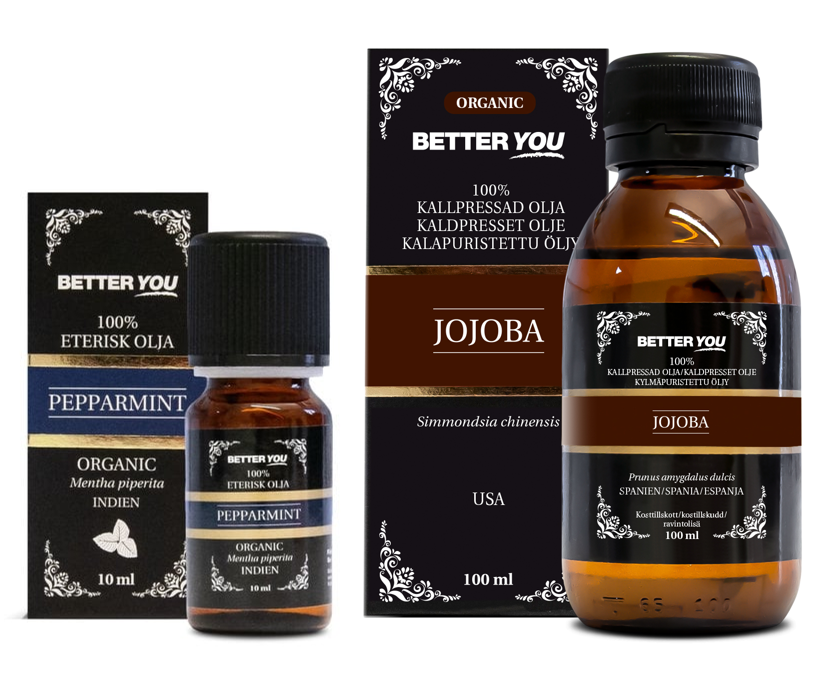 Better You Jojobaolja Kallpressad 100 ml & Pepparmintolja Eterisk 10 ml