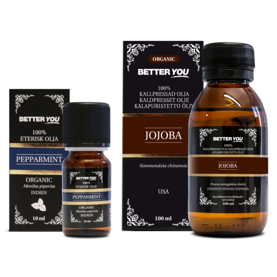 Better You Jojobaolja Kallpressad 100 ml & Pepparmintolja Eterisk 10 ml