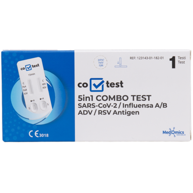 Co-Test 5:1 Influensa A/B, SARS-CoV-2, Adeno och RS-virus