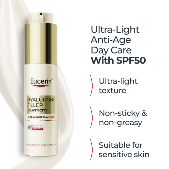 Eucerin Dagkräm Hyaluron-Filler+Elasticity Ultra-Light SPF50+ 50 ml