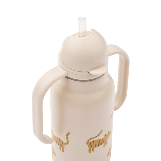 LIEWOOD Kimmie Sugrörsflaska Tiger/Sandy 250 ml