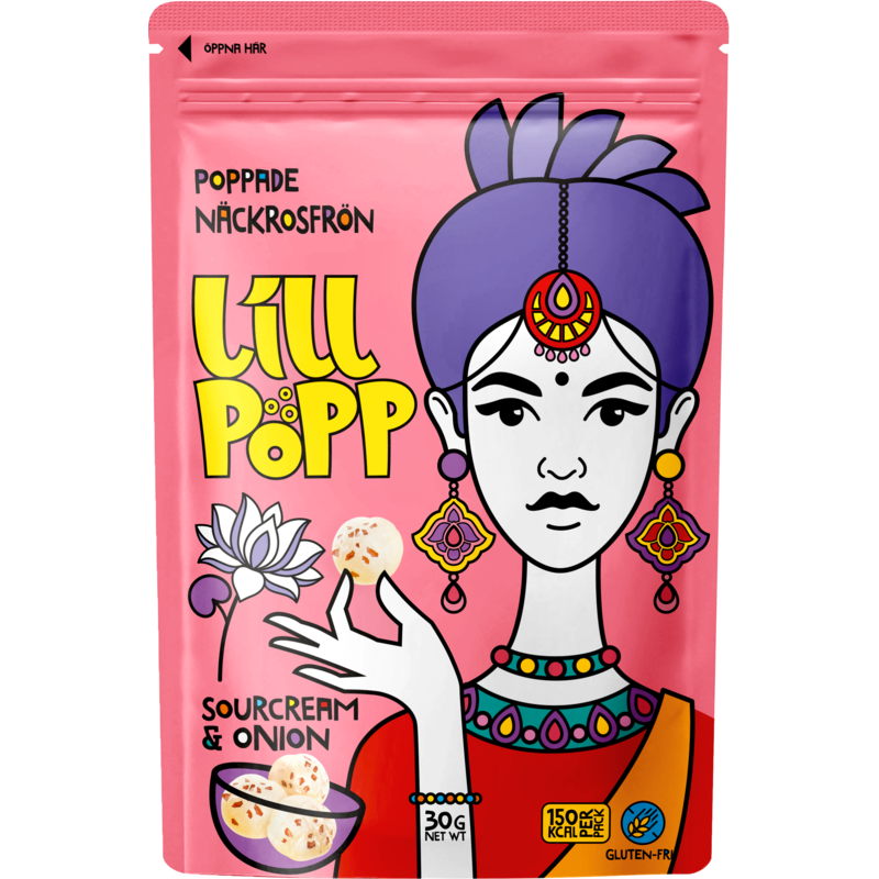 Lill Popp Poppade Näckrosfrön Sour Cream & Onion 30 g