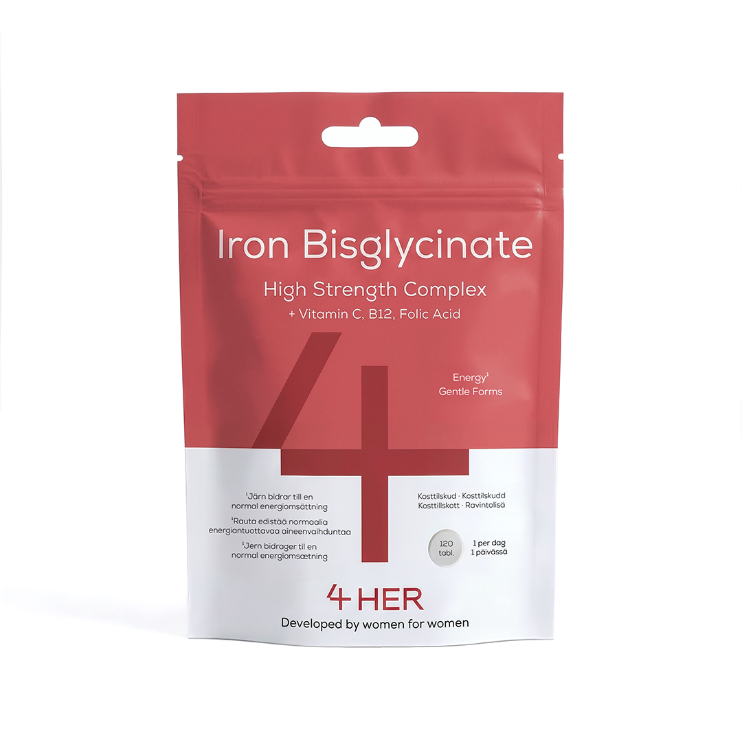4HER Iron Bisglycinate med folsyra 120 tabletter
