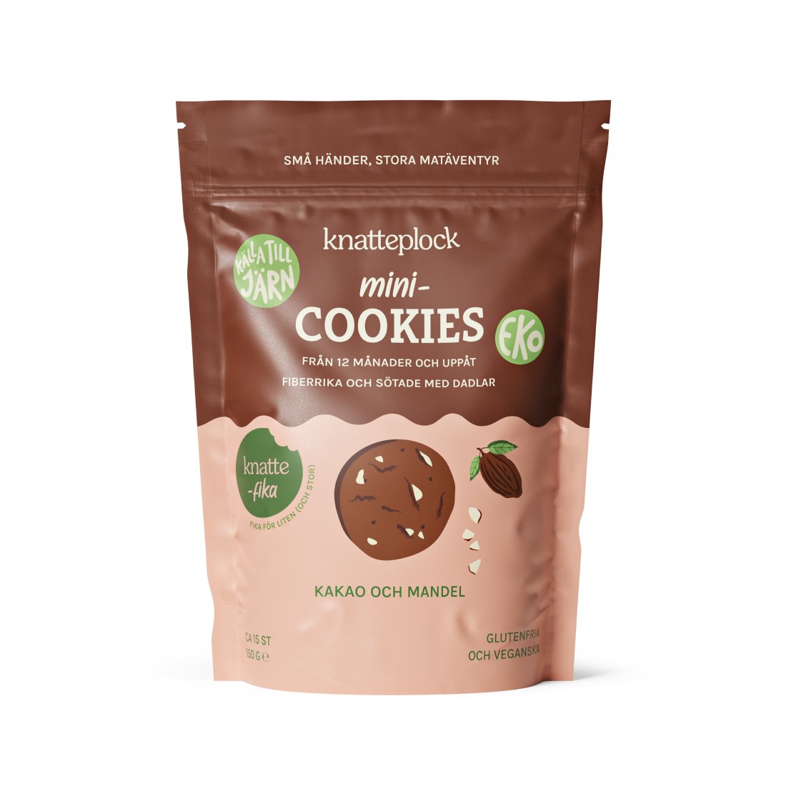 Knatteplock Mini-cookies Kakao och mandel 150 g