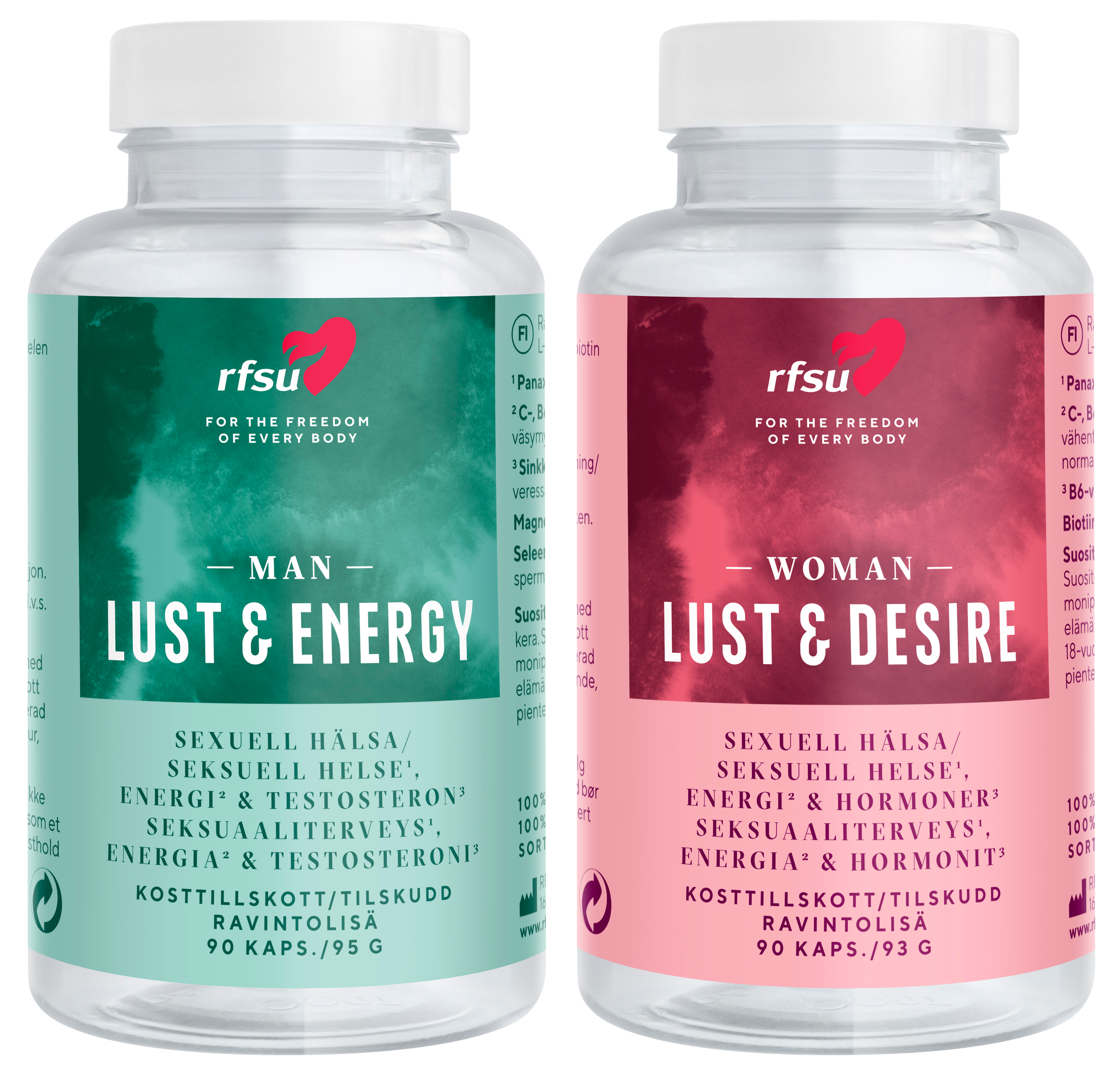 RFSU Lust & Energy Man + Lust & Desire Woman 2 x 90 kapslar