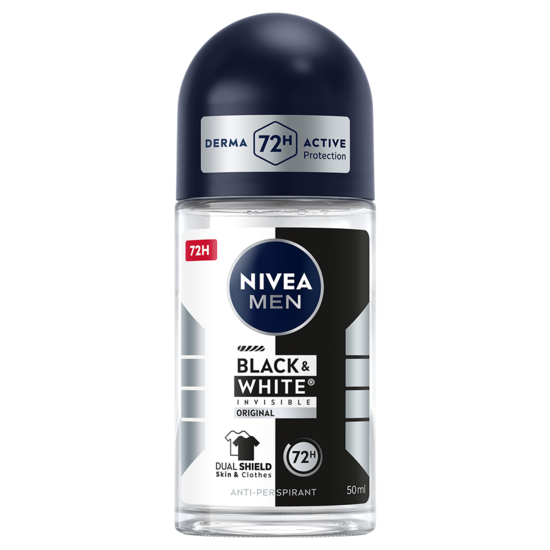 NIVEA MEN Antiperspirant Deo Black & White Original Roll On 50 ml