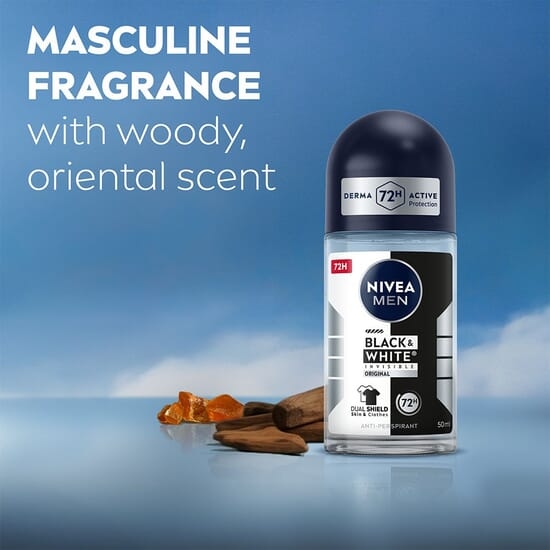 NIVEA MEN Antiperspirant Deo Black & White Original Roll On 50 ml