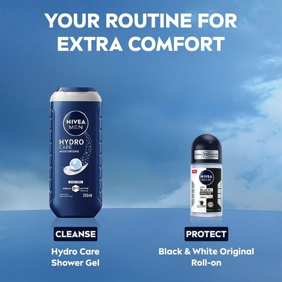 NIVEA MEN Antiperspirant Deo Black & White Original Roll On 50 ml