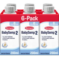Semper BabySemp 2 Drickfärdig 6 mån 6 x 200 ml