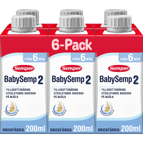 Semper BabySemp 2 Drickfärdig 6 mån 6 x 200 ml
