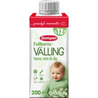 Semper Drickfärdig Fullkornsvälling Havre, Vete & Råg 12 mån 200 ml