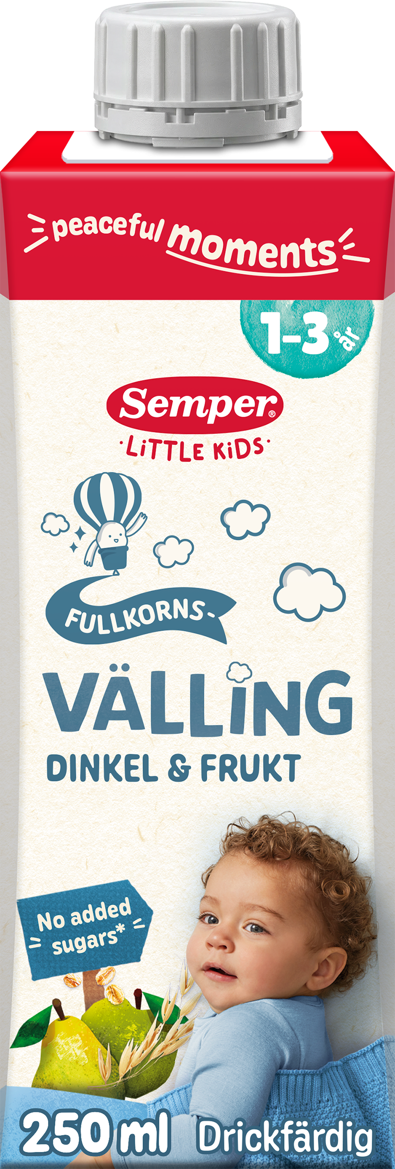 Semper Drickfärdig Fullkornsvälling Dinkel & Frukt 1-3 år 250 ml