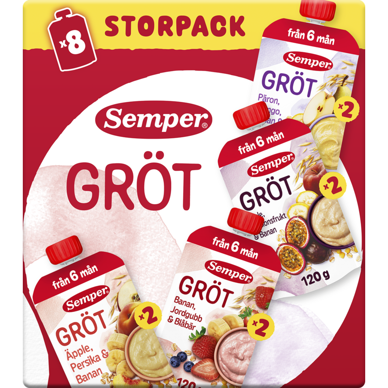 Semper Grötklämmis 120 g Storpack 8-pack