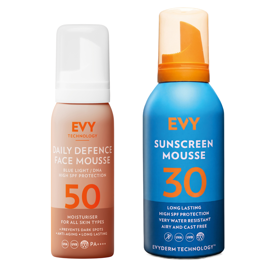 EVY Daily Defence Face SPF50 + Solskyddsmousse SPF30