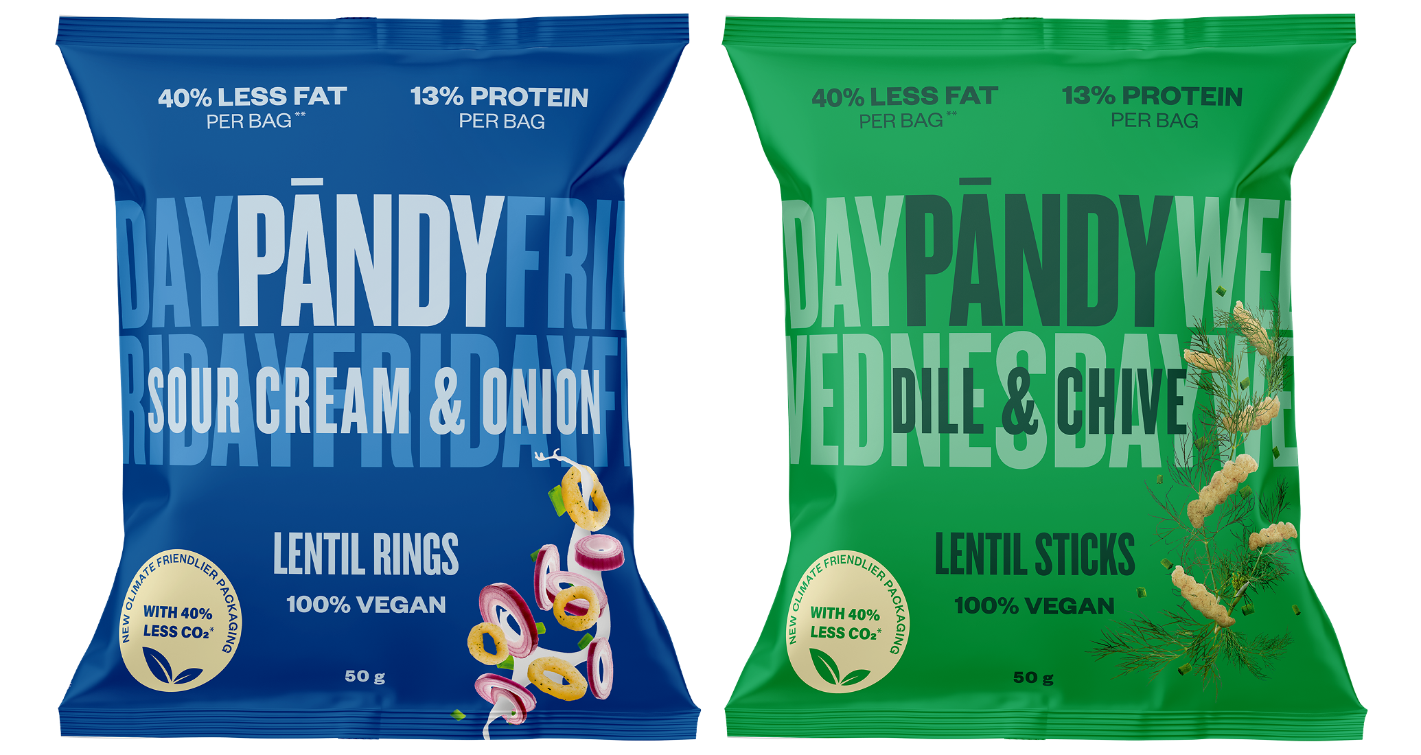 Pändy Lentil Snacks Duo – Rings + Sticks
