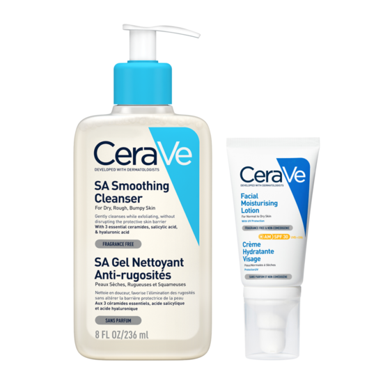 CeraVe SA Cleanser + Facial Moisturising Lotion SPF30
