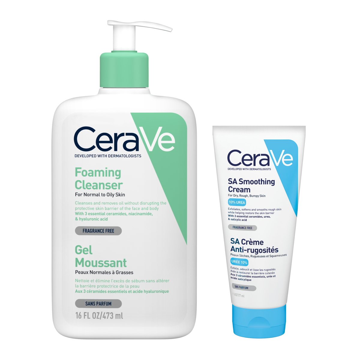 CeraVe Foaming Cleanser + SA Smoothing Creme