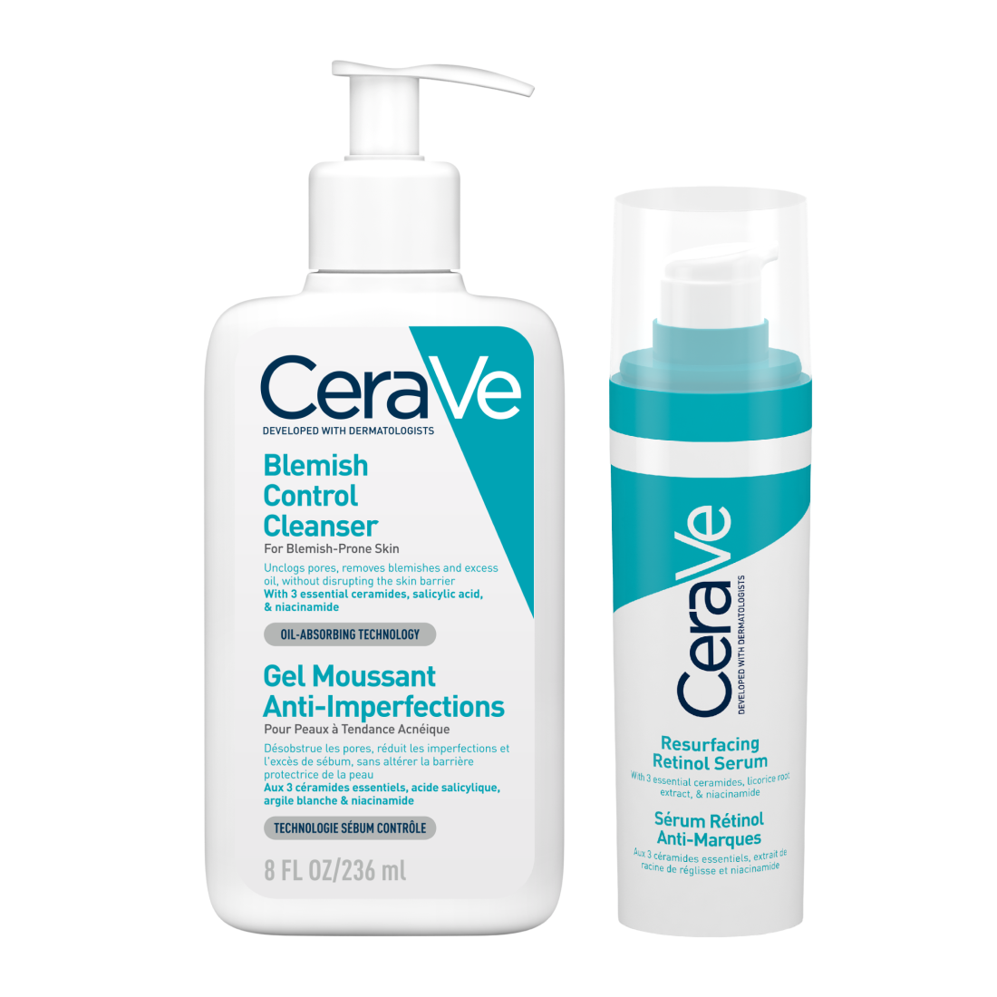 CeraVe Blemish Control Cleanser + Retinol Serum