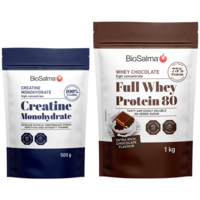 BioSalma Kreatin + Vassleprotein Styrkestack