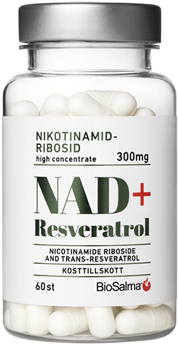 BioSalma NAD+ 300 mg +Reservatrol 60 kapslar