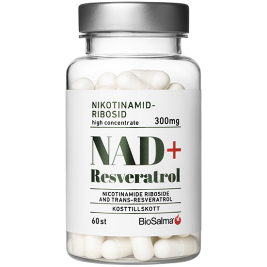 BioSalma NAD+ 300 mg +Reservatrol 60 kapslar