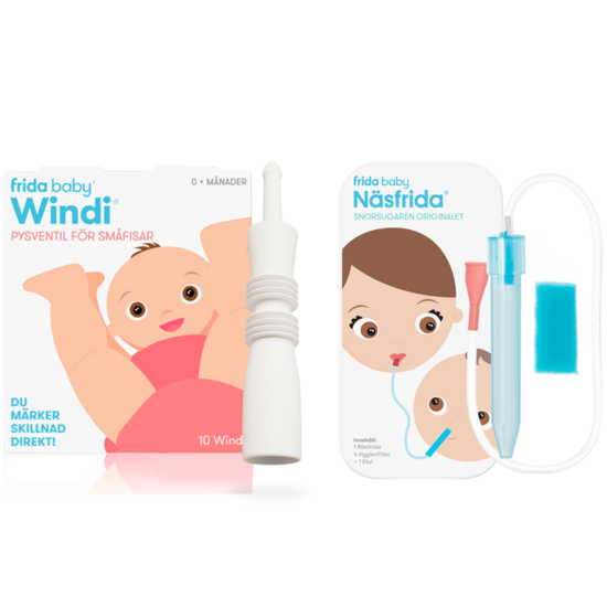 Frida baby Windi Pysventil + Näsfrida Snorsugaren Kolik-kit