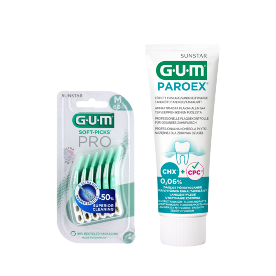 GUM Soft-Picks PRO + Paroex Tandkräm