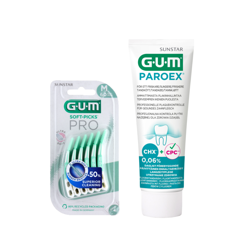 GUM Soft-Picks PRO + Paroex Tandkräm