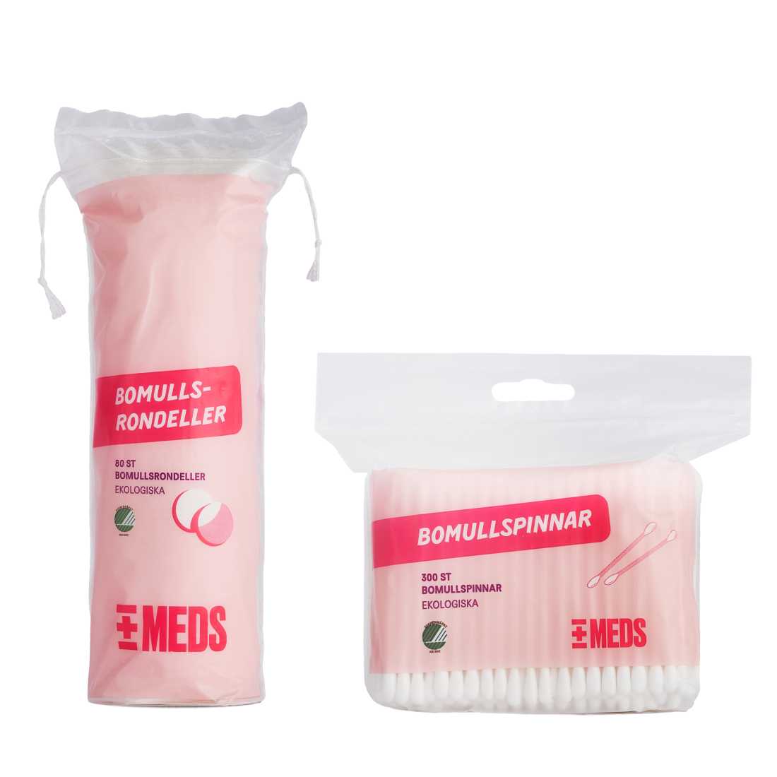 MEDS Bomullsrondeller + Bomullspinnar Sminkborttagning