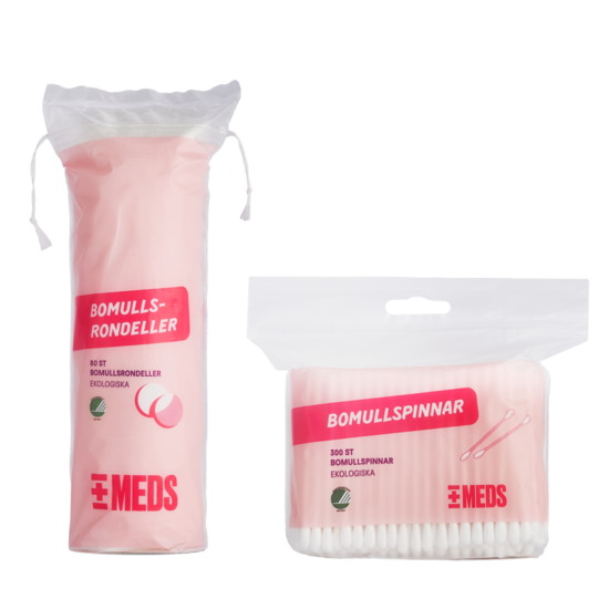 MEDS Bomullsrondeller + Bomullspinnar Sminkborttagning