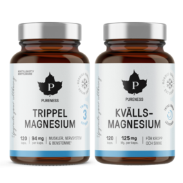 Pureness Trippel Magnesium + Kvällsmagnesium Duo