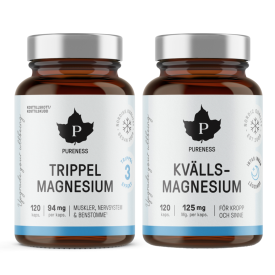Pureness Trippel Magnesium + Kvällsmagnesium Duo