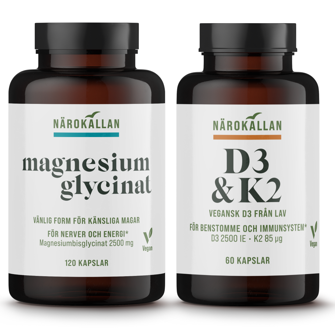 Närokällan Magnesiumglycinat + D3 & K2
