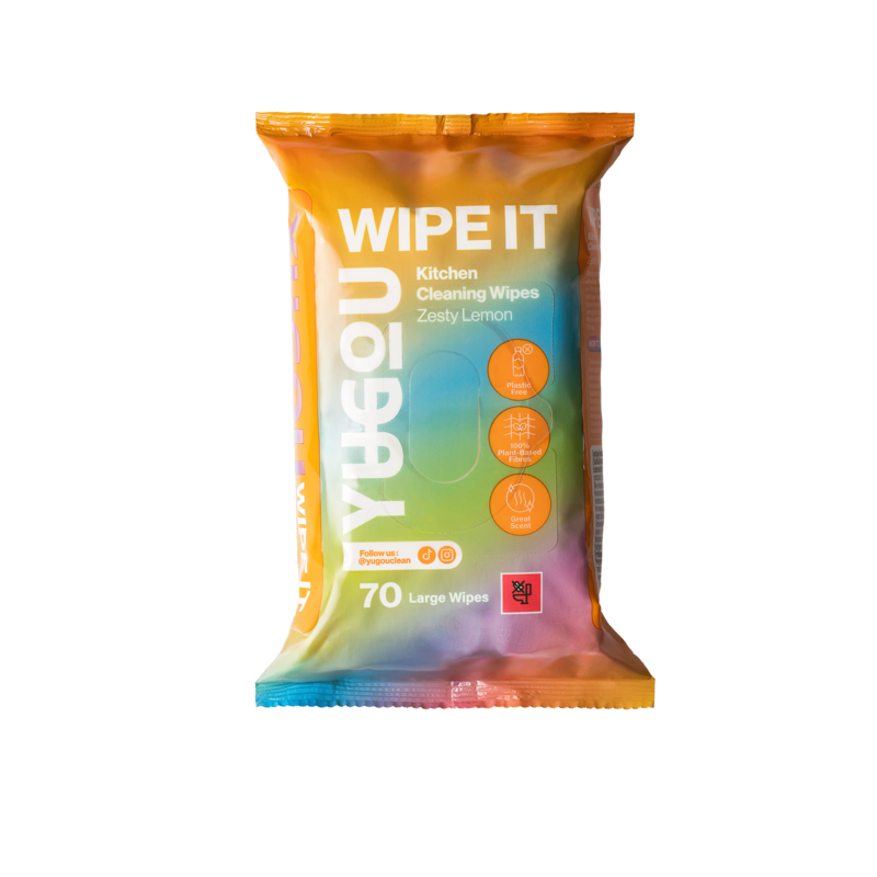 YUGOU WIPE IT Kitchen Cleaning Wipes Zesty Lemon 70 st