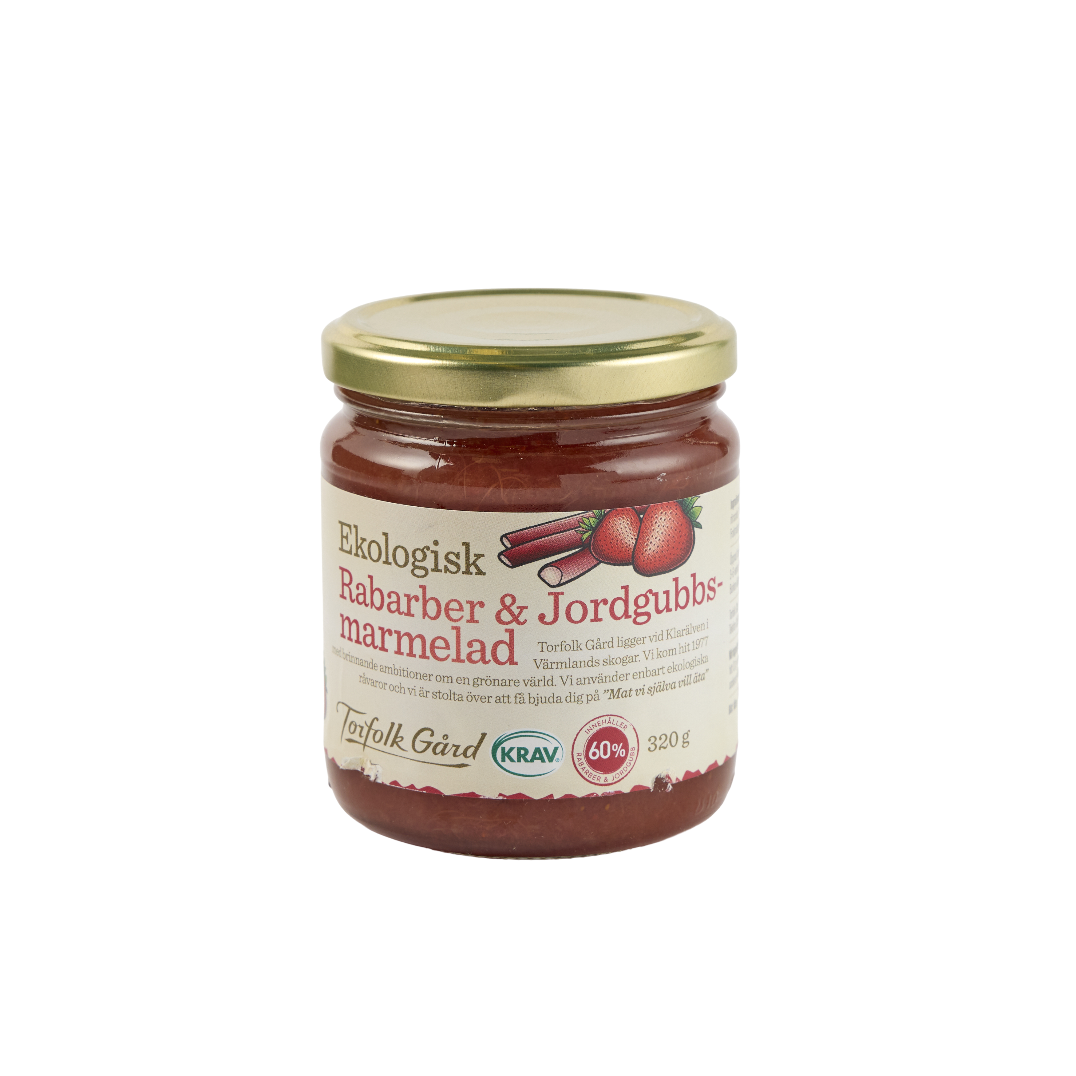 Torfolk Gård Rabarber/Jordgubbsmarmelad KRAV 320 g