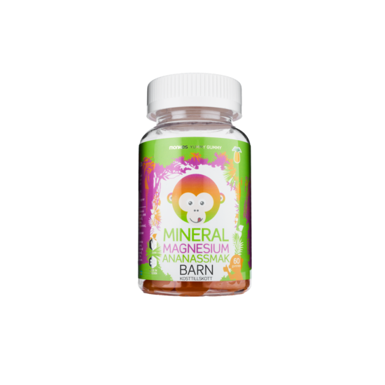 Monkids Mineral Magnesium Barn Ananas 60 tuggtabletter